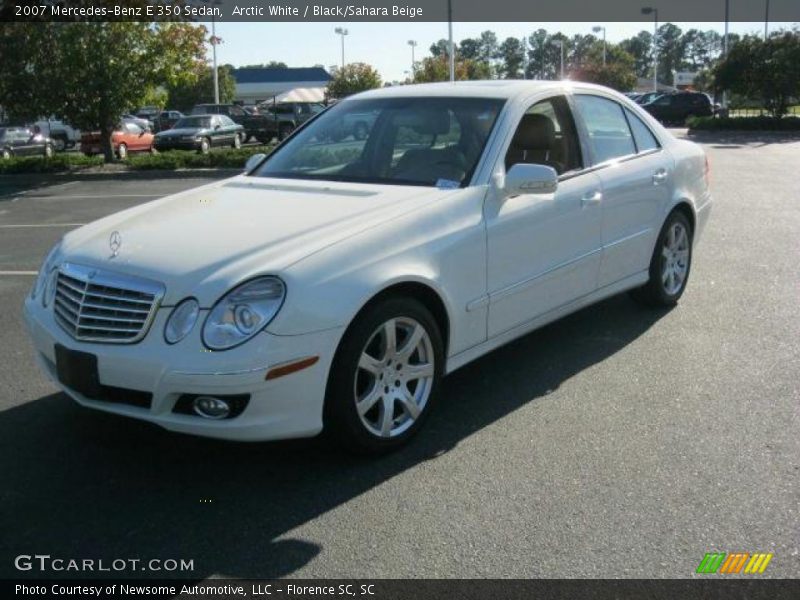 Arctic White / Black/Sahara Beige 2007 Mercedes-Benz E 350 Sedan