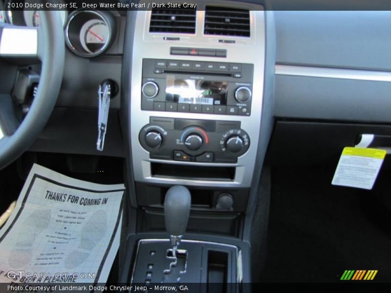 Deep Water Blue Pearl / Dark Slate Gray 2010 Dodge Charger SE
