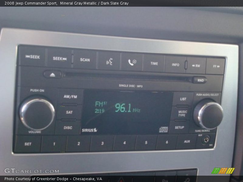Mineral Gray Metallic / Dark Slate Gray 2008 Jeep Commander Sport