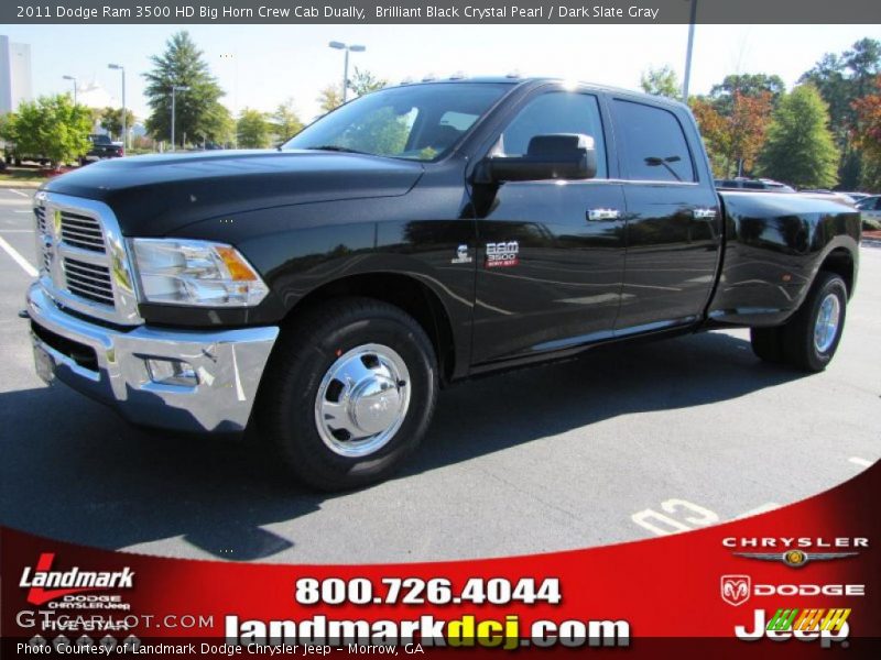 Brilliant Black Crystal Pearl / Dark Slate Gray 2011 Dodge Ram 3500 HD Big Horn Crew Cab Dually