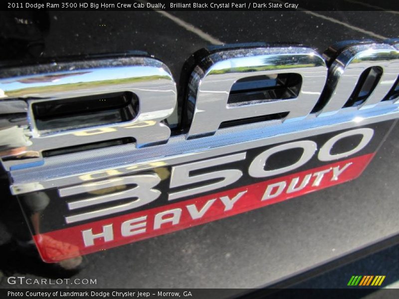 Brilliant Black Crystal Pearl / Dark Slate Gray 2011 Dodge Ram 3500 HD Big Horn Crew Cab Dually