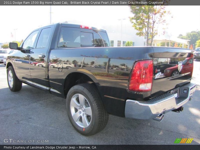 Brilliant Black Crystal Pearl / Dark Slate Gray/Medium Graystone 2011 Dodge Ram 1500 Big Horn Quad Cab