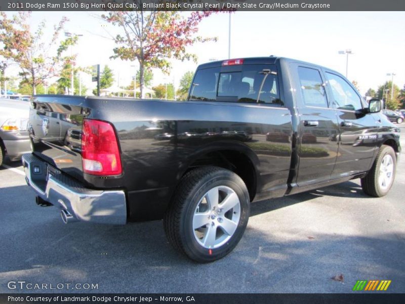 Brilliant Black Crystal Pearl / Dark Slate Gray/Medium Graystone 2011 Dodge Ram 1500 Big Horn Quad Cab