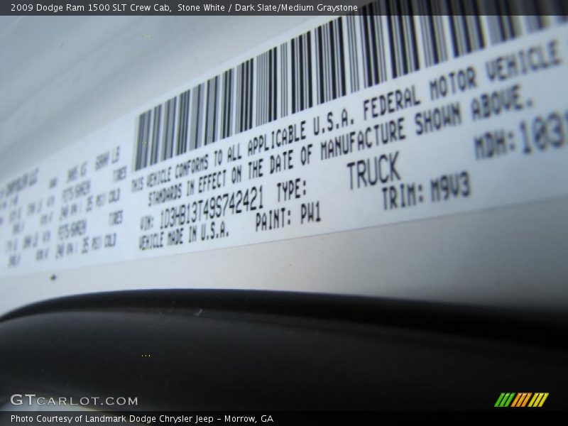 Stone White / Dark Slate/Medium Graystone 2009 Dodge Ram 1500 SLT Crew Cab