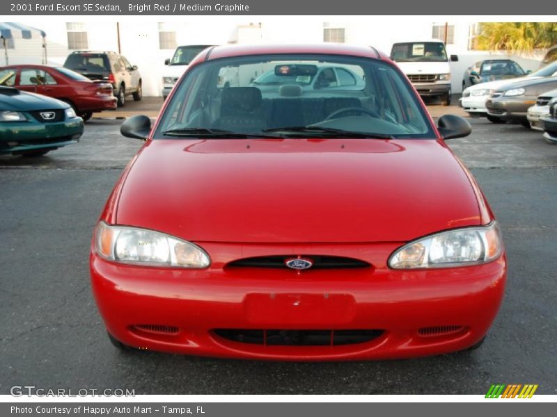 Bright Red / Medium Graphite 2001 Ford Escort SE Sedan