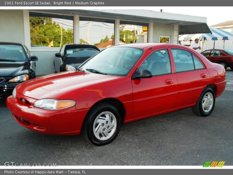 Bright Red / Medium Graphite 2001 Ford Escort SE Sedan