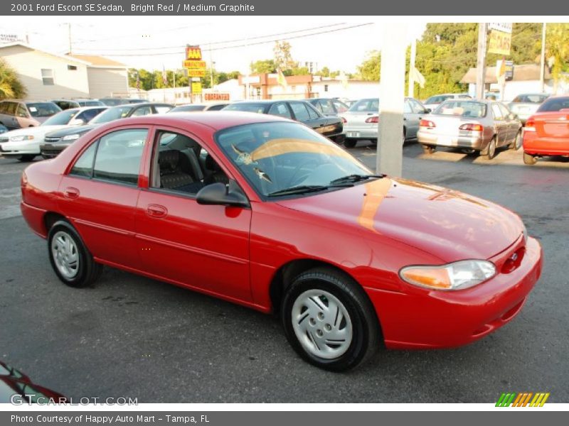 Bright Red / Medium Graphite 2001 Ford Escort SE Sedan