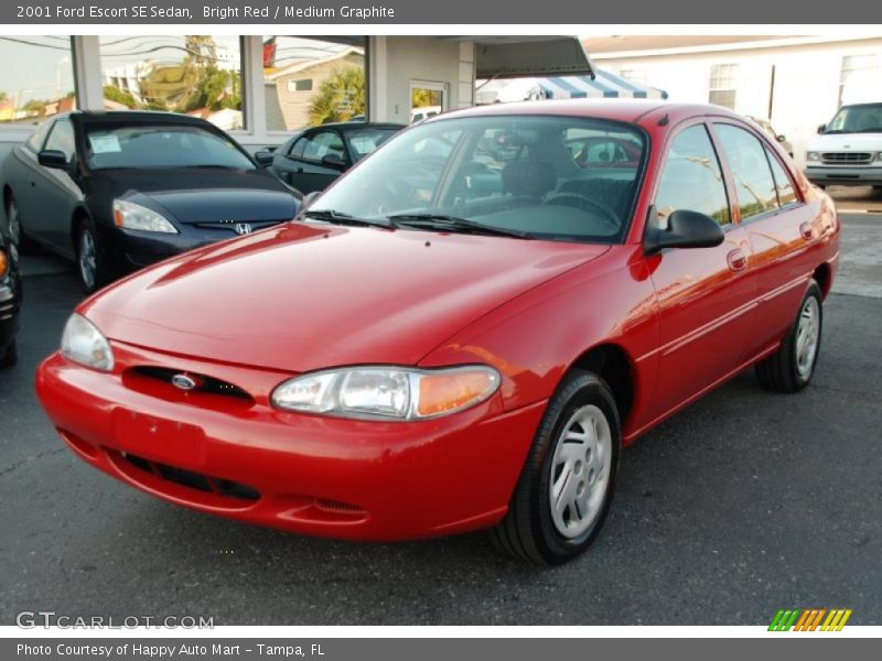 Bright Red / Medium Graphite 2001 Ford Escort SE Sedan