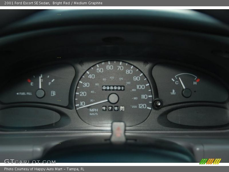 Bright Red / Medium Graphite 2001 Ford Escort SE Sedan