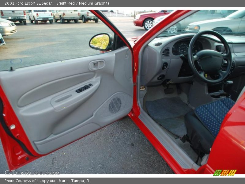 Bright Red / Medium Graphite 2001 Ford Escort SE Sedan