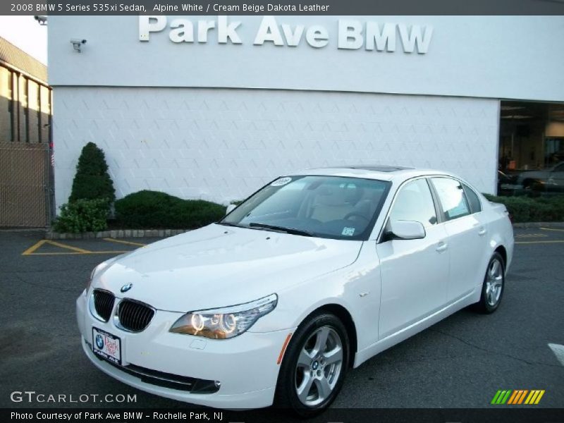 Alpine White / Cream Beige Dakota Leather 2008 BMW 5 Series 535xi Sedan