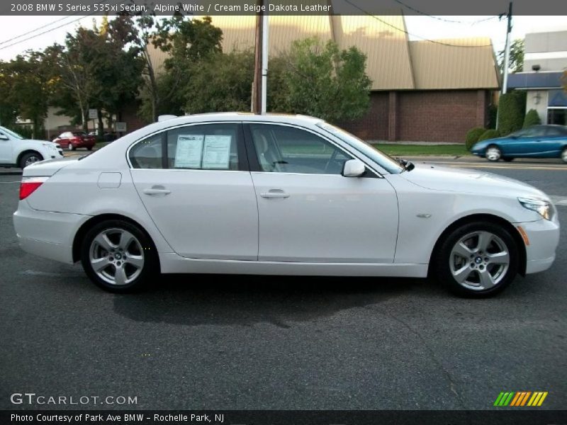 Alpine White / Cream Beige Dakota Leather 2008 BMW 5 Series 535xi Sedan