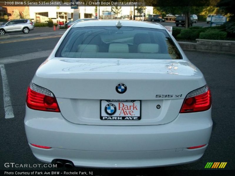 Alpine White / Cream Beige Dakota Leather 2008 BMW 5 Series 535xi Sedan