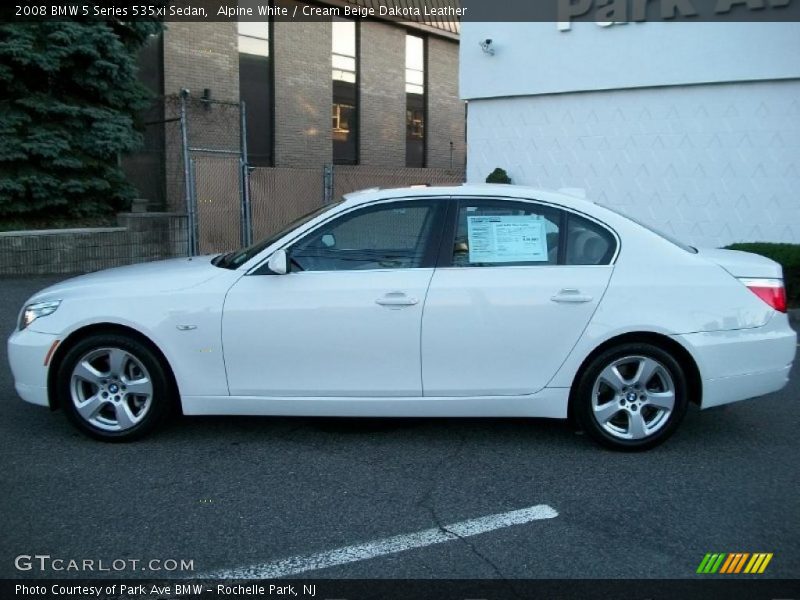 Alpine White / Cream Beige Dakota Leather 2008 BMW 5 Series 535xi Sedan