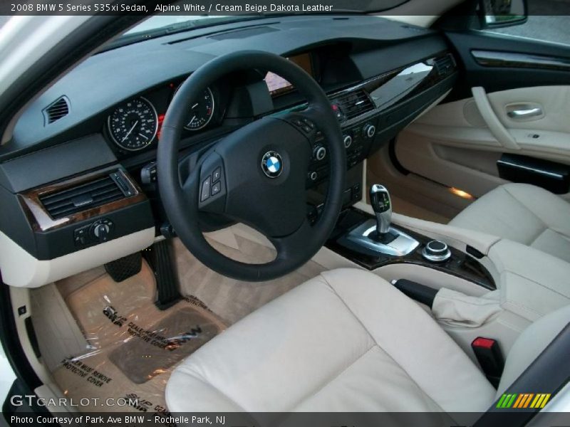 Alpine White / Cream Beige Dakota Leather 2008 BMW 5 Series 535xi Sedan