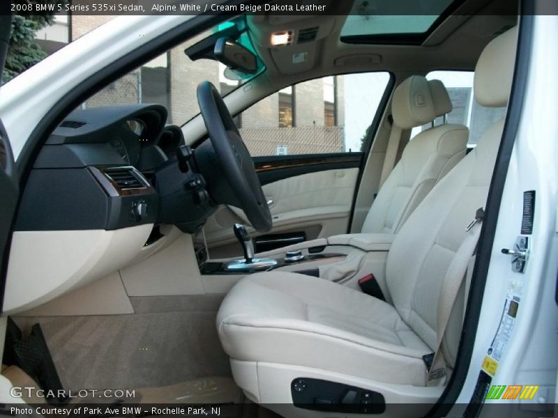 Alpine White / Cream Beige Dakota Leather 2008 BMW 5 Series 535xi Sedan