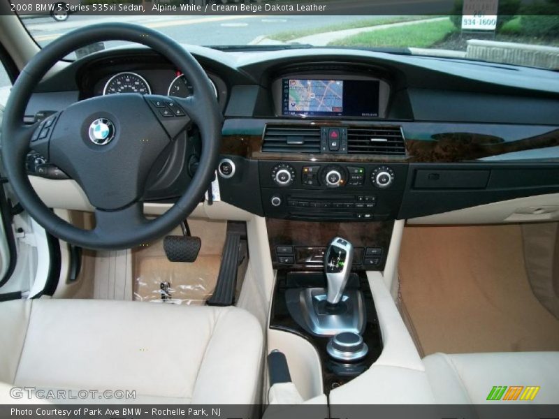 Alpine White / Cream Beige Dakota Leather 2008 BMW 5 Series 535xi Sedan