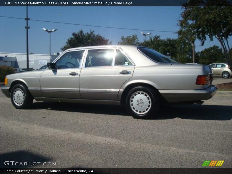 Smoke Silver metallic / Creme Beige 1986 Mercedes-Benz S Class 420 SEL