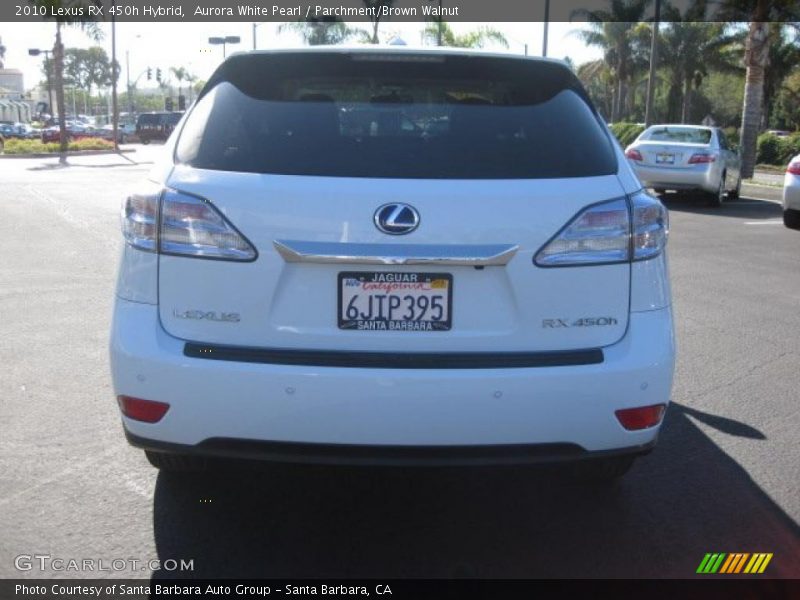 Aurora White Pearl / Parchment/Brown Walnut 2010 Lexus RX 450h Hybrid