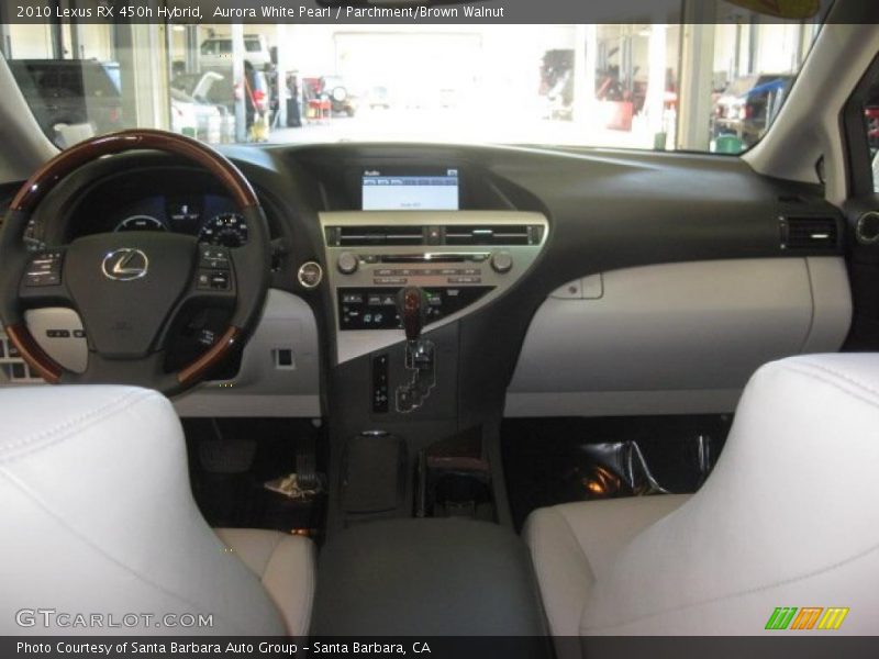 Aurora White Pearl / Parchment/Brown Walnut 2010 Lexus RX 450h Hybrid