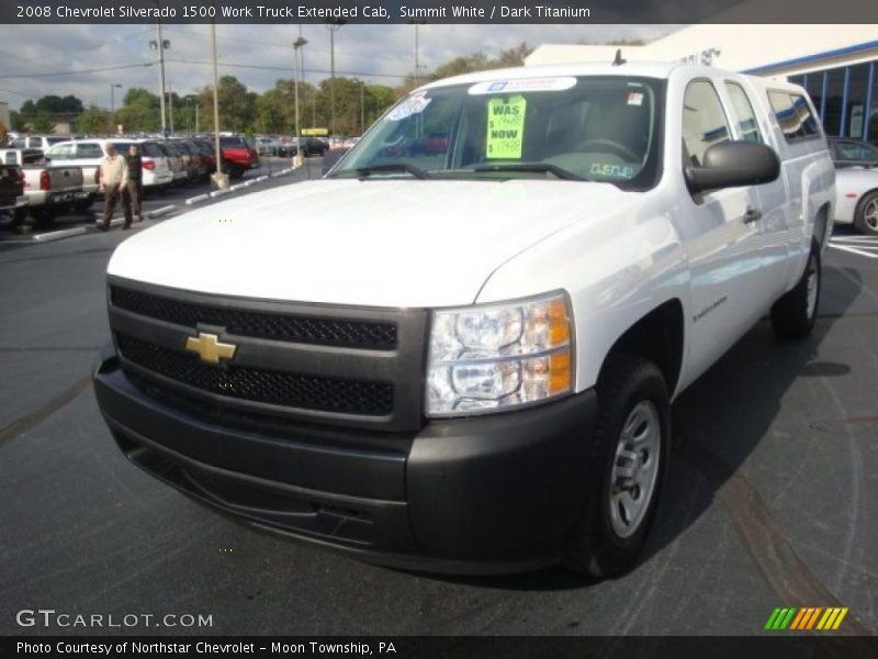 Summit White / Dark Titanium 2008 Chevrolet Silverado 1500 Work Truck Extended Cab