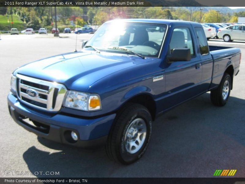 Vista Blue Metallic / Medium Dark Flint 2011 Ford Ranger XLT SuperCab 4x4