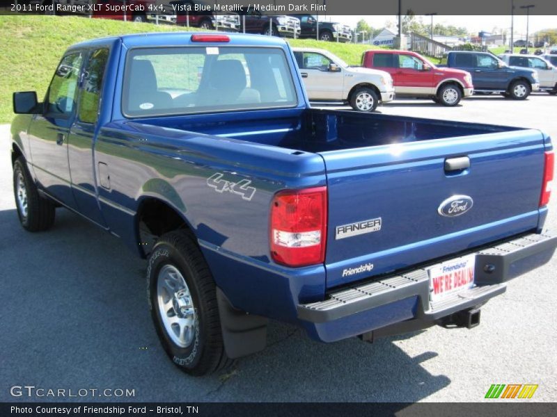 Vista Blue Metallic / Medium Dark Flint 2011 Ford Ranger XLT SuperCab 4x4