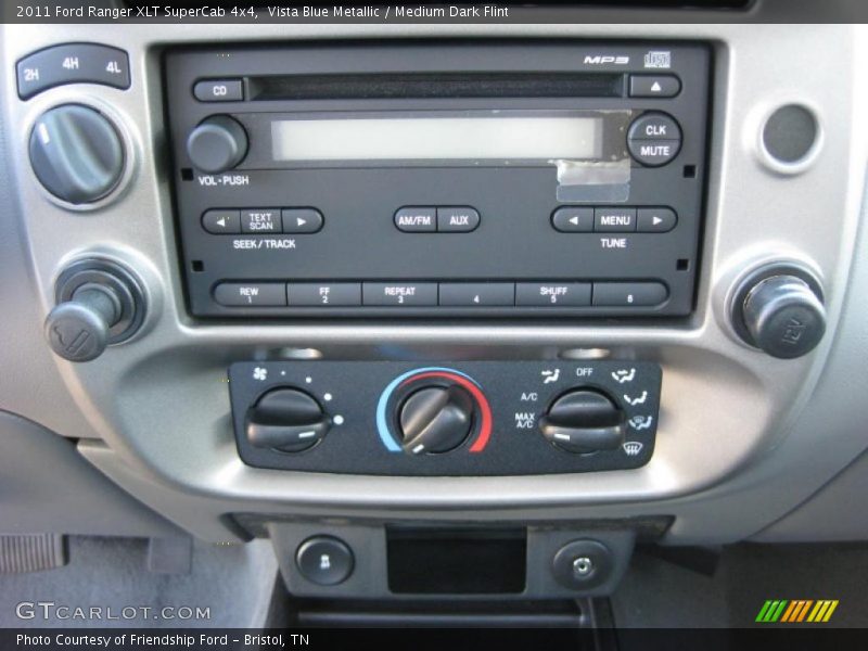 Controls of 2011 Ranger XLT SuperCab 4x4