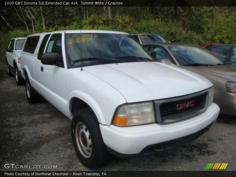 Summit White / Graphite 2000 GMC Sonoma SLE Extended Cab 4x4