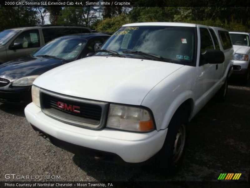 Summit White / Graphite 2000 GMC Sonoma SLE Extended Cab 4x4