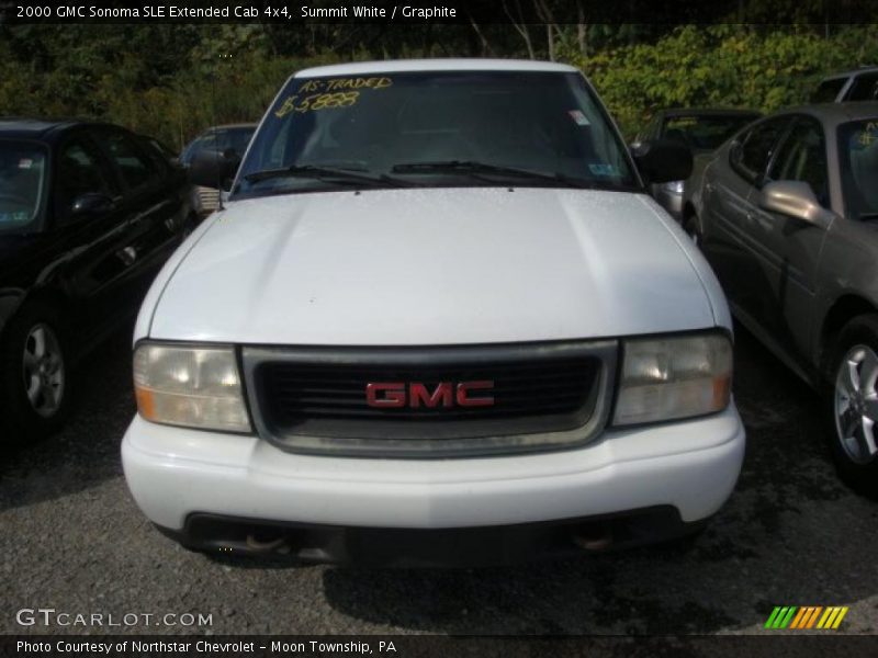 Summit White / Graphite 2000 GMC Sonoma SLE Extended Cab 4x4