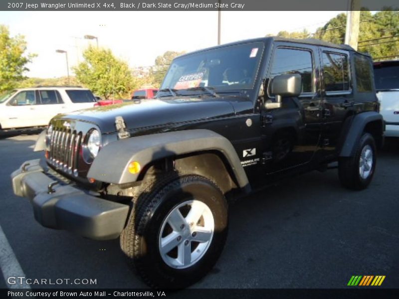 Black / Dark Slate Gray/Medium Slate Gray 2007 Jeep Wrangler Unlimited X 4x4