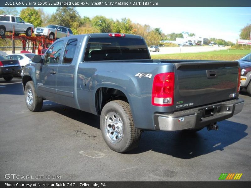 Stealth Gray Metallic / Dark Titanium 2011 GMC Sierra 1500 SL Extended Cab 4x4