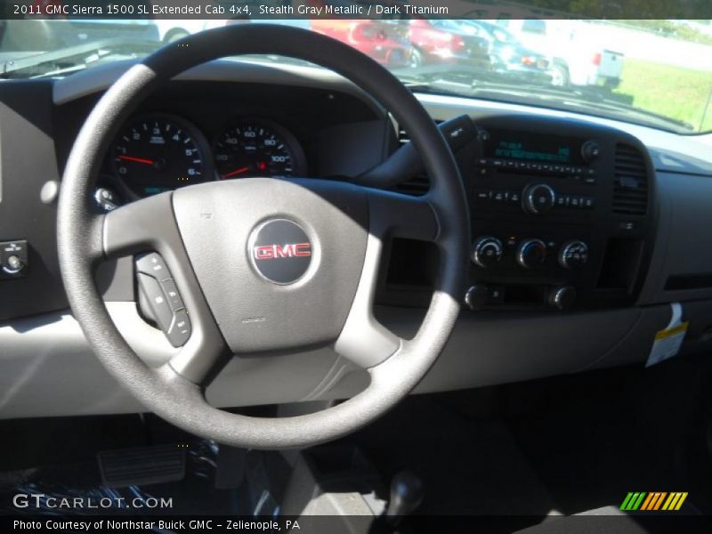 Stealth Gray Metallic / Dark Titanium 2011 GMC Sierra 1500 SL Extended Cab 4x4