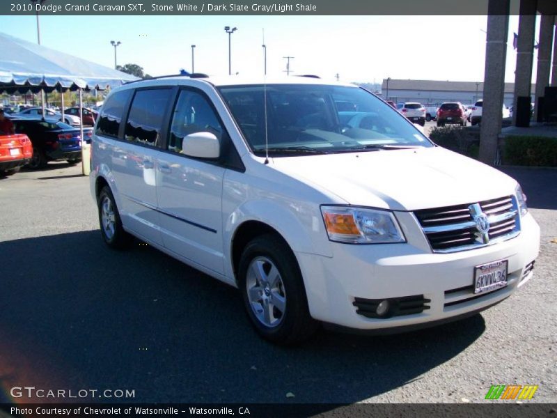 Stone White / Dark Slate Gray/Light Shale 2010 Dodge Grand Caravan SXT