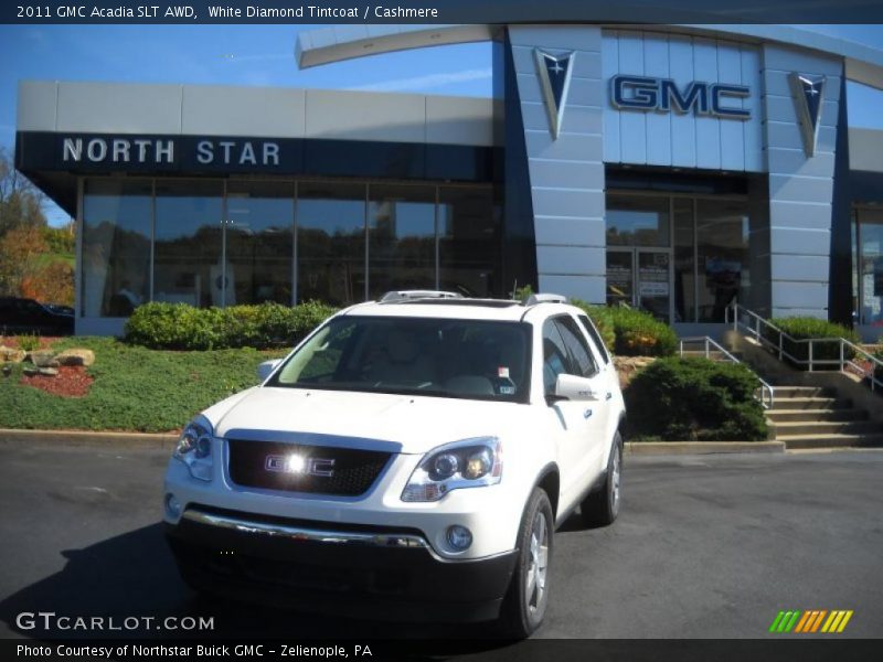 White Diamond Tintcoat / Cashmere 2011 GMC Acadia SLT AWD