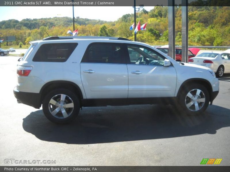 White Diamond Tintcoat / Cashmere 2011 GMC Acadia SLT AWD