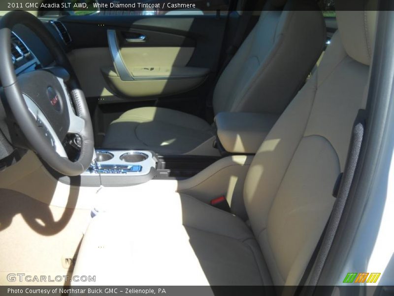 White Diamond Tintcoat / Cashmere 2011 GMC Acadia SLT AWD