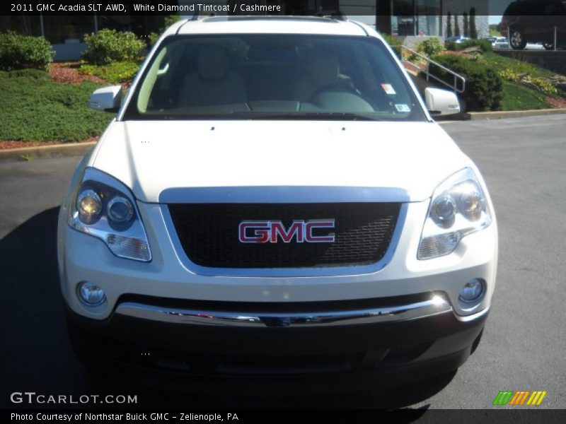 White Diamond Tintcoat / Cashmere 2011 GMC Acadia SLT AWD