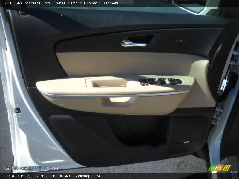 White Diamond Tintcoat / Cashmere 2011 GMC Acadia SLT AWD