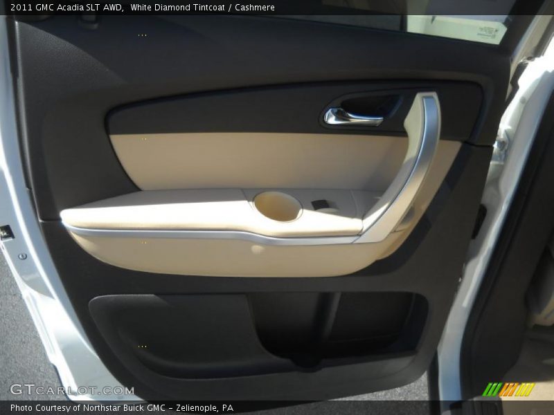 White Diamond Tintcoat / Cashmere 2011 GMC Acadia SLT AWD