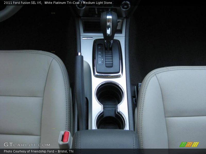 White Platinum Tri-Coat / Medium Light Stone 2011 Ford Fusion SEL V6