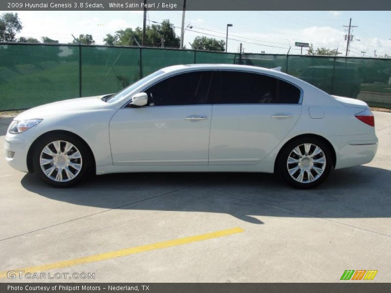 White Satin Pearl / Beige 2009 Hyundai Genesis 3.8 Sedan