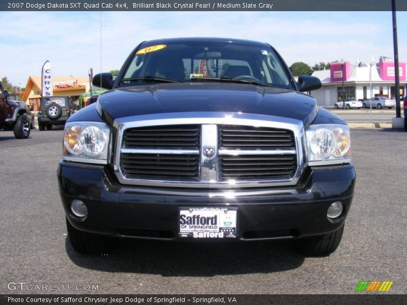 Brilliant Black Crystal Pearl / Medium Slate Gray 2007 Dodge Dakota SXT Quad Cab 4x4
