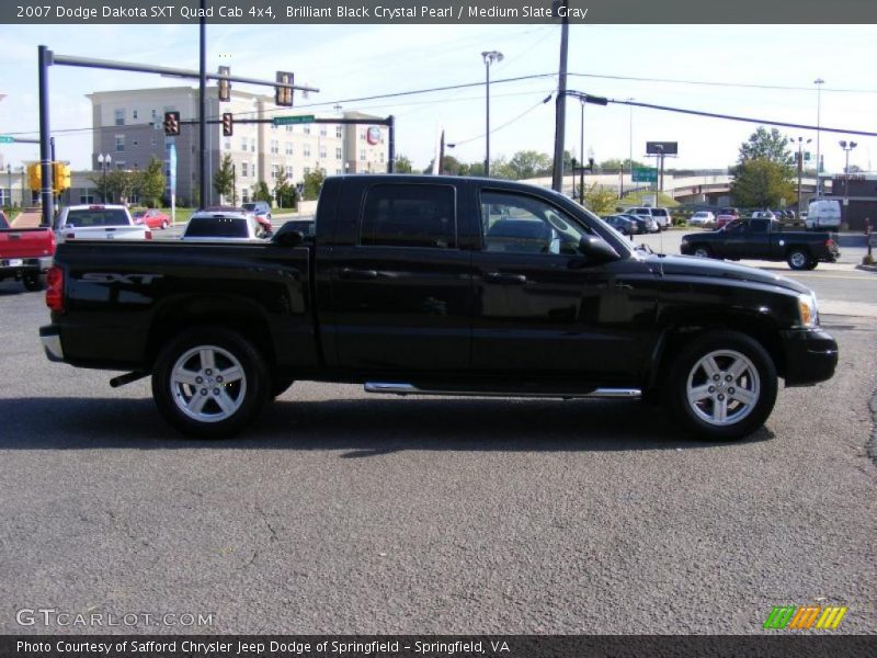 Brilliant Black Crystal Pearl / Medium Slate Gray 2007 Dodge Dakota SXT Quad Cab 4x4