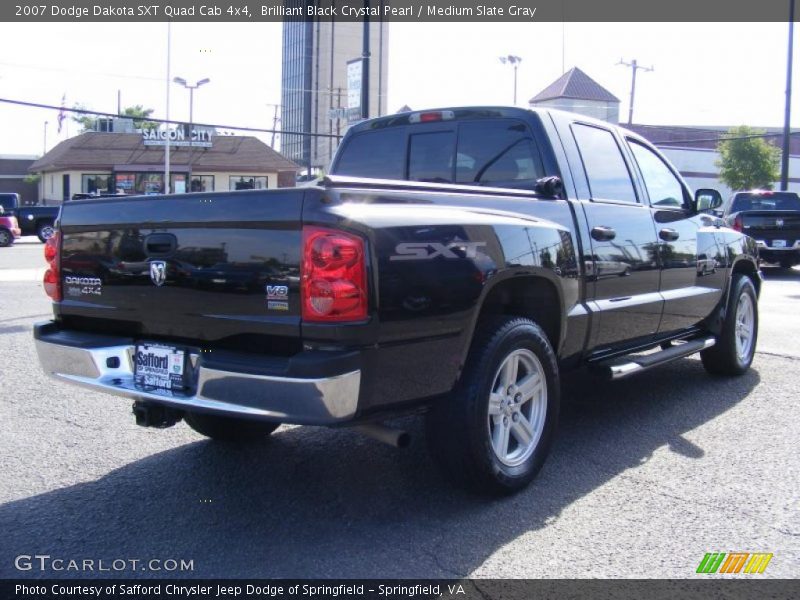 Brilliant Black Crystal Pearl / Medium Slate Gray 2007 Dodge Dakota SXT Quad Cab 4x4