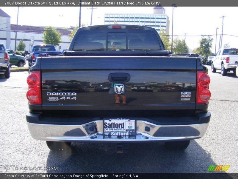 Brilliant Black Crystal Pearl / Medium Slate Gray 2007 Dodge Dakota SXT Quad Cab 4x4