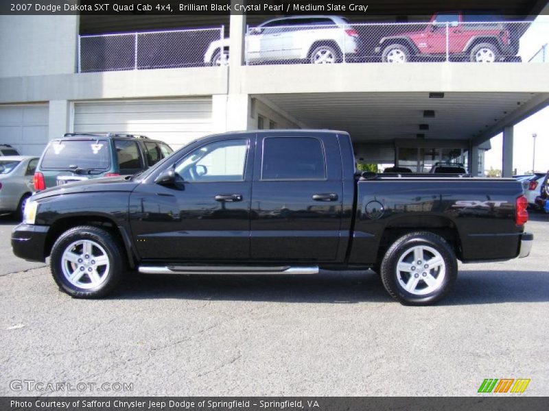 2007 Dakota SXT Quad Cab 4x4 Brilliant Black Crystal Pearl