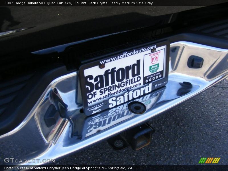 Brilliant Black Crystal Pearl / Medium Slate Gray 2007 Dodge Dakota SXT Quad Cab 4x4