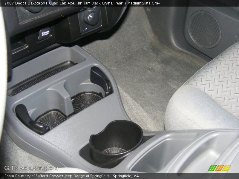 Brilliant Black Crystal Pearl / Medium Slate Gray 2007 Dodge Dakota SXT Quad Cab 4x4